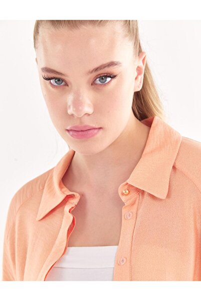 Kayra Stone Embroidered Tasseled Tunic Peach