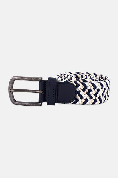 GAZZARRİNİ Men Textured Belt, Navy