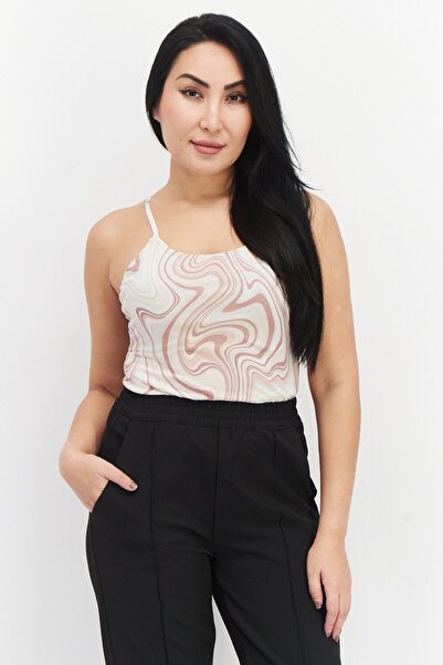 Bloomingdales Women Allover Print Sleeveless Bodysuit, Pink