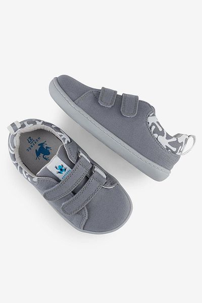 HOPFRÖG Smart Walker - Kids Eco Gray Barefoot Shoes, Recycled Canvas