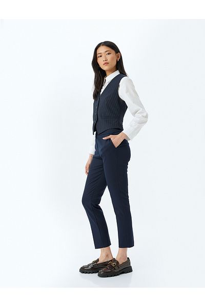 Koton Slim Fit kapesní cigaretové látkové kalhoty