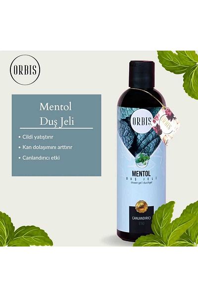 ORBİS 400 ml Menthol Shower Gel - Revitalizing and Moisturizing Effect, Togin Brand Bag Gift