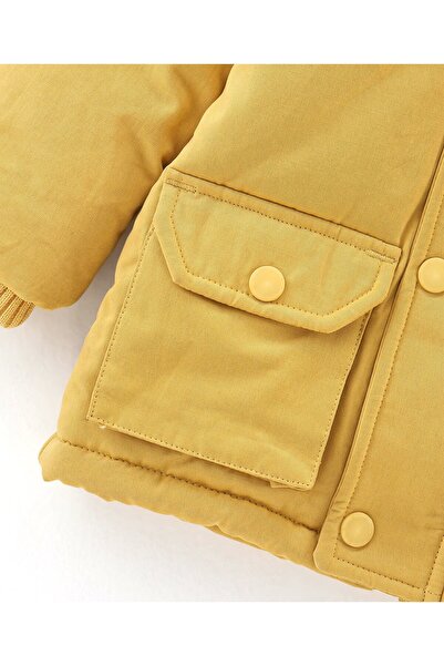 Babyhug Full Sleeves Hooded & Padded Jacket Solid- Mustard