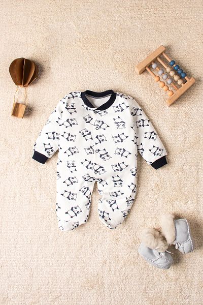 Mai Perla Organic Panda Patterned 3 Piece Jumpsuit Set