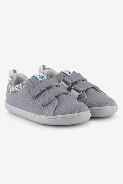 HOPFRÖG Smart Walker - Kids Eco Gray Barefoot Shoes, Recycled Canvas