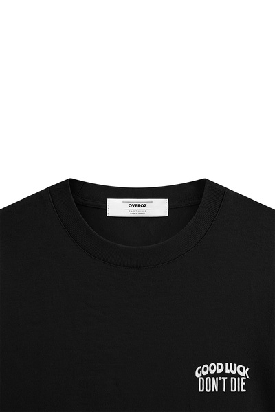 Overoz Good Luck Back Printed Semi Oversize T-Shirt 1289