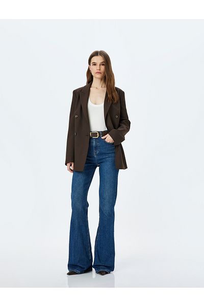 Koton Ψηλόμεσο Slim Fit Ισπανικό τζιν - Flare Jean