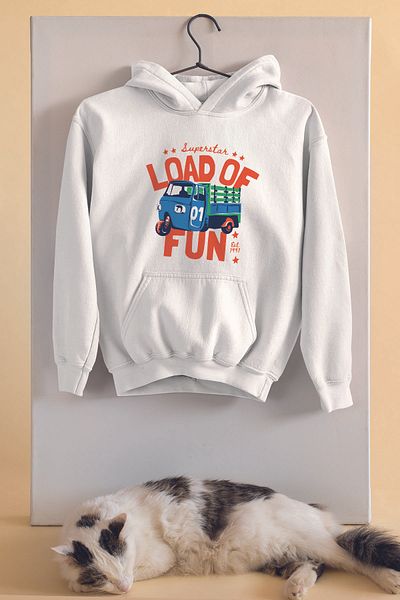 ADABEBEK Φούτερ Unisex Fun Vehicle Printed Oversize 12691