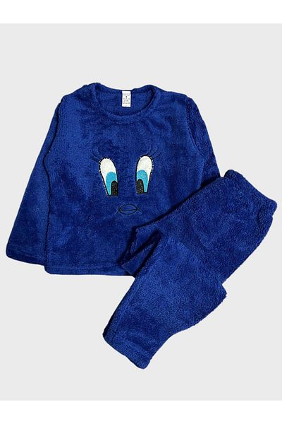Fil Kids Costum de pijama de iarnă cu mânecă lungă cu imprimeu Tweety albastru pentru băiat