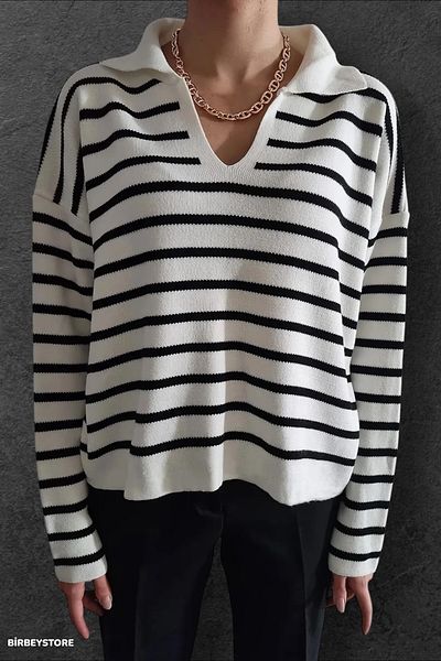 BİRBEYSTORE Tricotaj cu dungi Pulover de damă