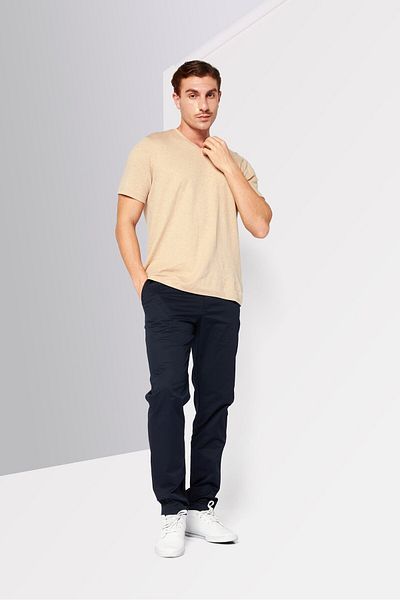 Armani Exchange Men Slim Fit Solid Chino Pants, Dark Navy Blue