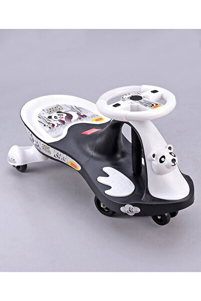 Babyhug Babyhug Panda Gyro Swing Car with Music & Lights, 180Â° Turn, Age 3+, Black/White