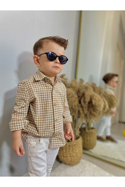 favorimkids Yeni Keten Poti Kareli Gömlek