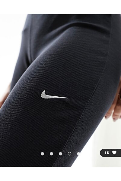 Nike Sportswear Chill Knits Fitilli Bol Paça Siyah Kadın Tayt
