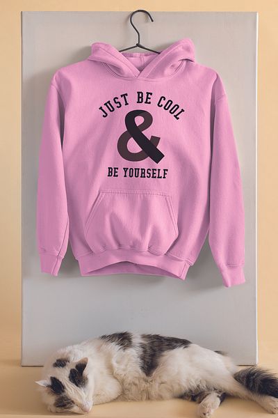 ADABEBEK Унисекс черен суичър с качулка Cool Be Yourself