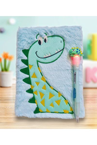 izmir yazici servis Gift Cute Dinosaur Plush Souvenir Notebook with Light Tip Pencil Gift Set Memory Note