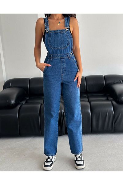 DENİKK TREND UNISEX Φαρδιά τσέπη τζιν Gardener Ολόσωμη φόρμα Salopet