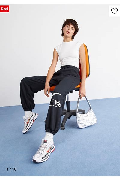 Nike Air Women's Mid-Rise Fleece Joggers Black Women's Sweatpants