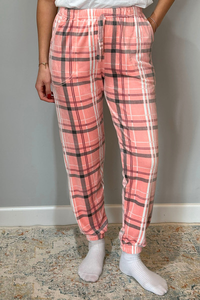 REMSA Kadın Kadife Tek Alt 140 Ekose Pudra