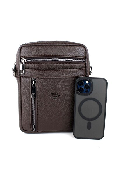 deri,se club Men's Brown Strap Messenger Bag Shoulder Bag