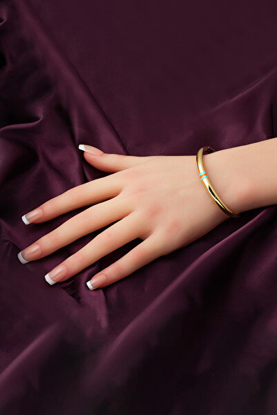 Bilezikci Mineli 14 Ayar Gündelik Kelepçe Altın Bilezik