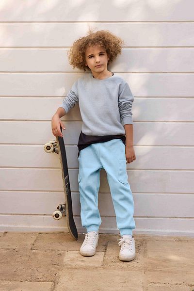 LUESS Boy's Cotton Cargo Pants - A.Blue, 3-4 Years & 8-9 Years