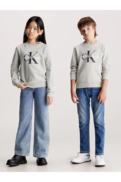 Calvin Klein Kız Çocuk Gri Sweatshirt