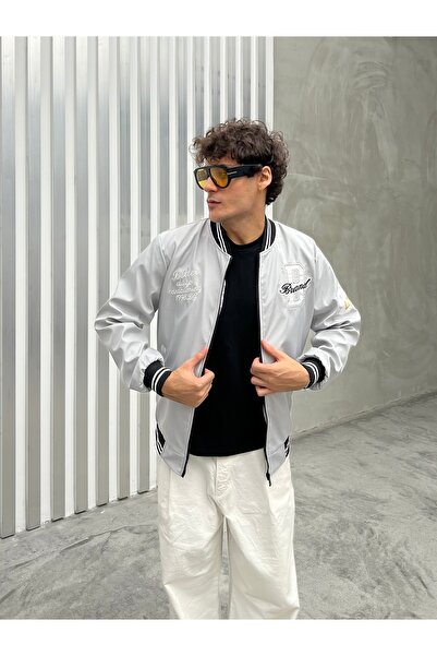 maroni سترة جامعية كبيرة الحجم مطرزة للرجال