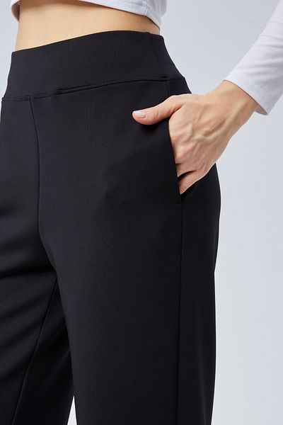 Maison La Femme Women's Black High Waist Wide Leg Sweatpants
