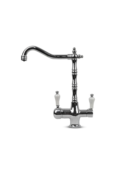 Genel Markalar Su Aritma Cihazi icin 3 Yollu Rustik Krom Musluk Uyumlu