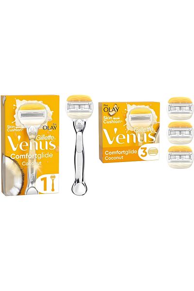 Gillette Venus Comfortglide Olay 1 up Machine+4 Replacement Head