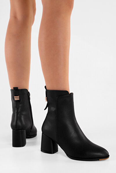 Shoeberry Γυναικείες μπότες Rien Black Skin Μαύρο δέρμα