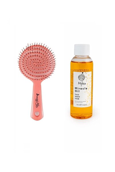 nascita Τρισδιάστατη οβάλ βούρτσα μαλλιών Pink Pro 02 + Ενυδατικό λάδι περιποίησης προσώπου, σώματος και μαλλιών 100 ml