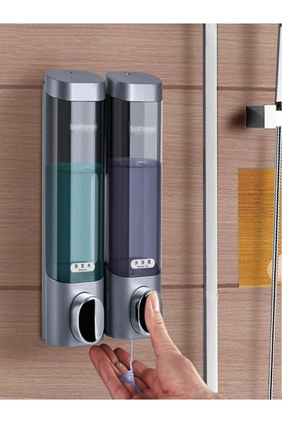 IDE Shampoo and Shower Gel Organizer Double Wall Mounted (300 ml) Drill-Free Kitchen Detergent