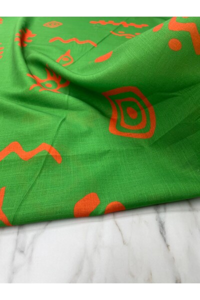 ipekkumaş Yeşil İkat Desen Elbiselik Keten Kumaş ÜRÜNÜMÜZ ADET OLARAK SATILIR...