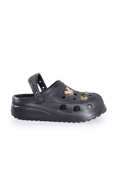 Sonimix Ez129.01 High Sole Women's Croos Slippers Black