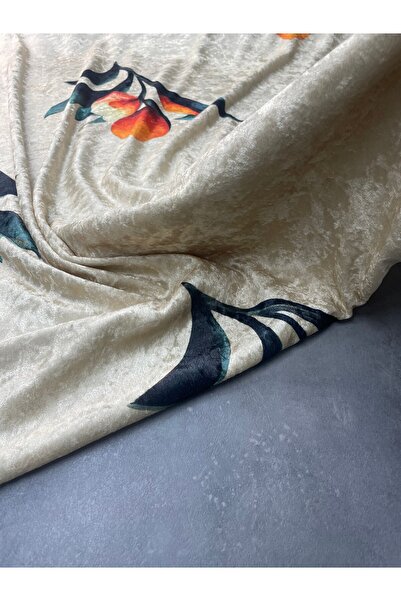 ipekkumaş Țesătură din catifea pentru rochii cu model Milo Flower Produsul no...