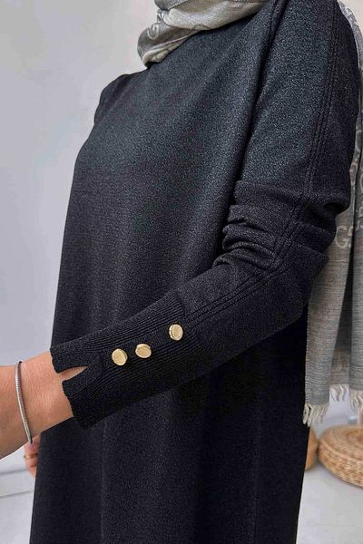 Ka Hijab Μια φόρμα Sparkling Mercerized Hijab Tunic - Μαύρο