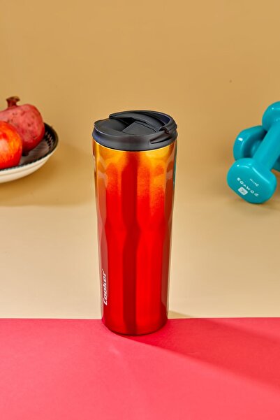 Cooker Ckr-2100 Turuncu-kırmızı 500 Ml Bardaklı Paslanmaz Çelik Termos