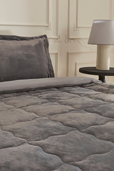 Karaca Home Flufy Tek Kişilik Soft Dream Comfort Set Antrasit