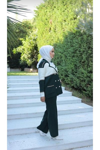 By Nilgün Akay Glitter Hijab Set - Knitwear Bottom and Top Set