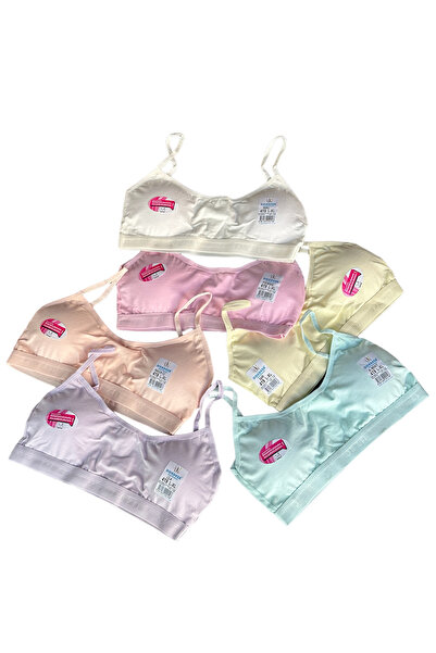 Dondeza 3-Pack Pastel Colors Dondeza Girls' Rope Strap Padded Ribbon Half Tank Bustier Training Bra