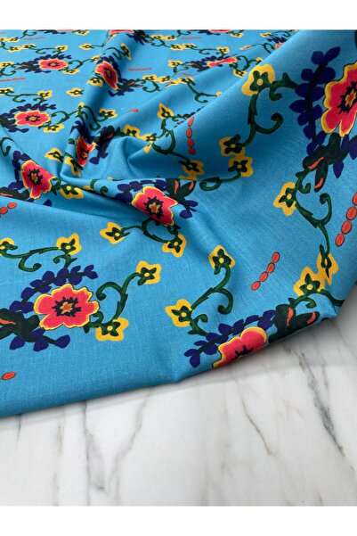 ipekkumaş Mavi Milas Gülü Elbiselik Keten Kumaş Ürünümüz Adet Olarak Satılır ...