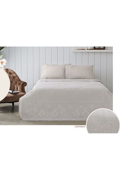 Taç Emily Cream Color Crown Jacquard Double Pique Set