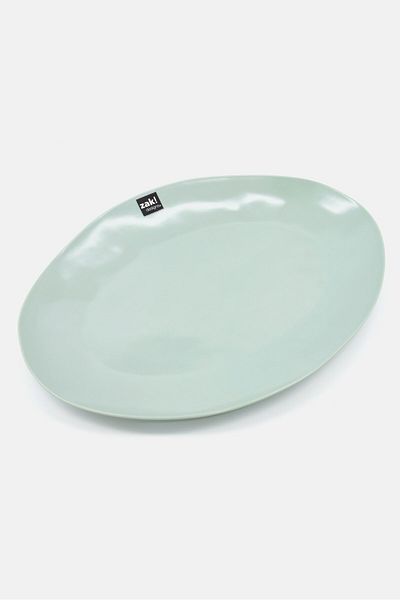 Zak! Designs Porcelain Serving Platter, Light Olive