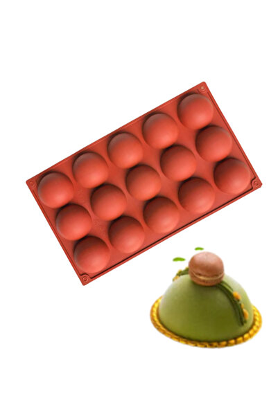 PASTRY PLANET Professional Silicone Hemisphere Mold 15 Compartments