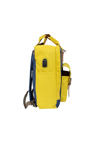 Biggdesign Rucsac pentru femei Cats cu port de încărcare USB, rezistent la apă, ușor, laptop de 14 inchi, galben
