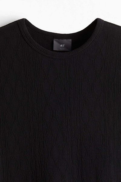 H&M Slim Fit Textured T-shirt