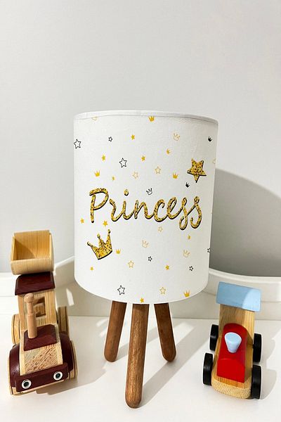 dekomingo STAR PATTERNED BABY AND CHILDREN'S ROOM LAMP WITH PRINCESS WRITING