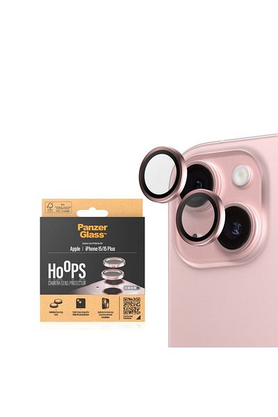 PanzerGlass Hoops Camera Lens Protector iPhone 15 and iPhone 15 Plus - Pink